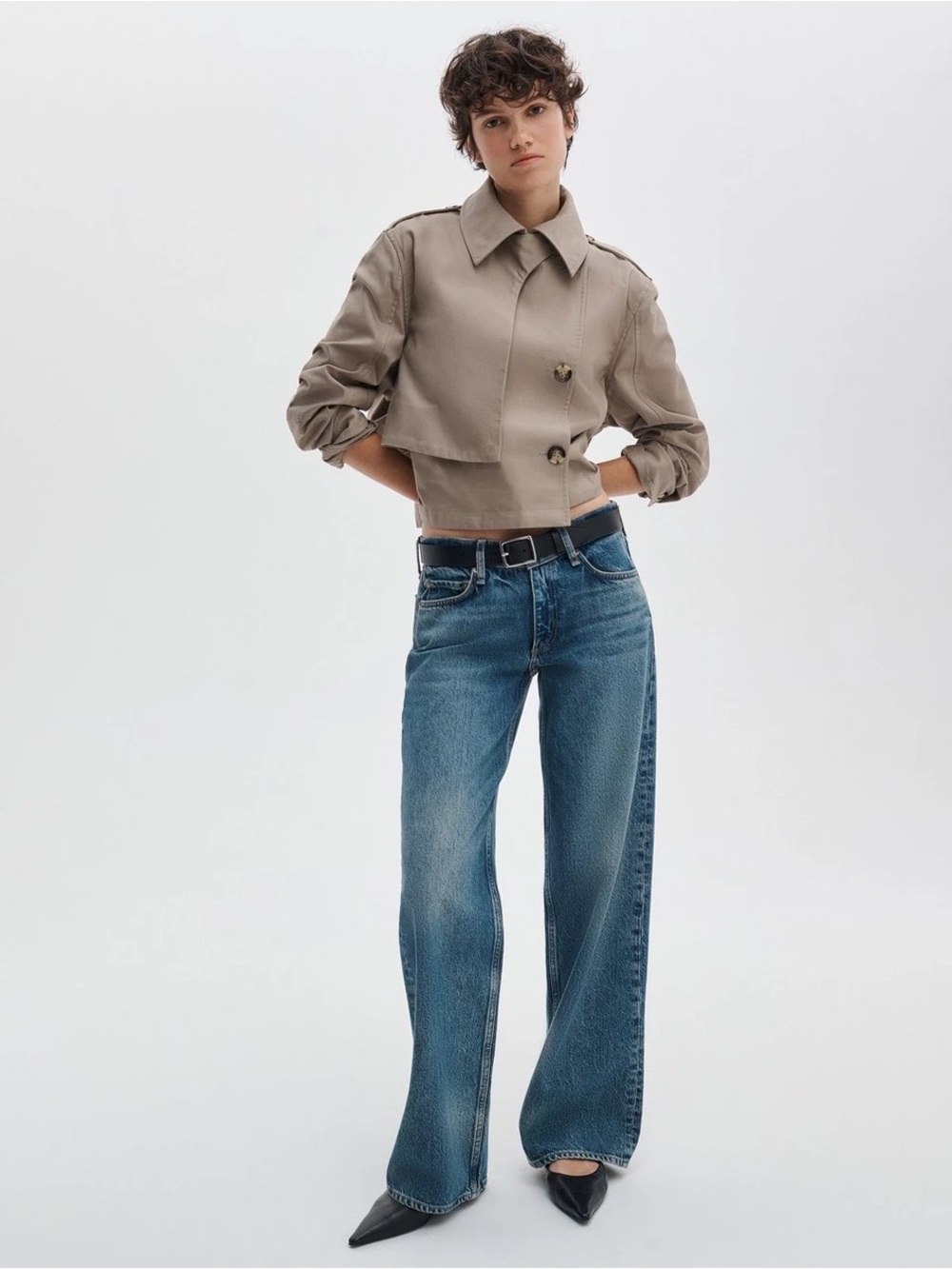 rag & bone Cam Relaxed Straight Jean Low-Rise in Lightweight Rigid Denim new tag